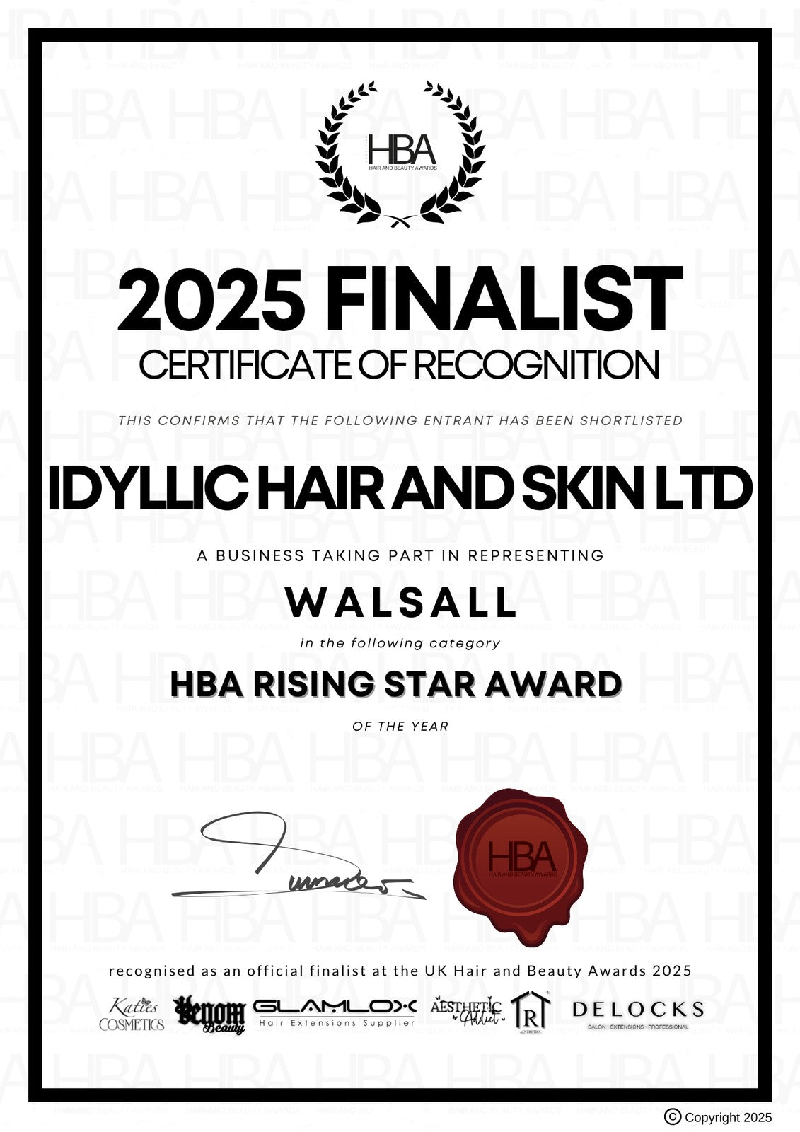 UK Hair and Beauty Awards 2025 Rising Star Finalist